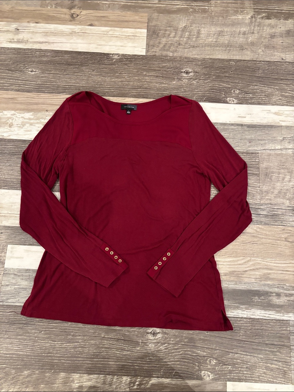 The Limited Long Sleeve Scoop Neck Top - Wine